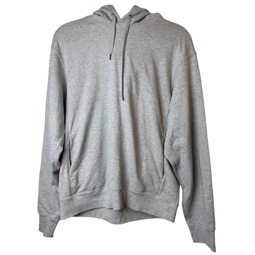 Uniqlo M Heather Grey 100% Cotton Pullover Hoodie Sweatshirt